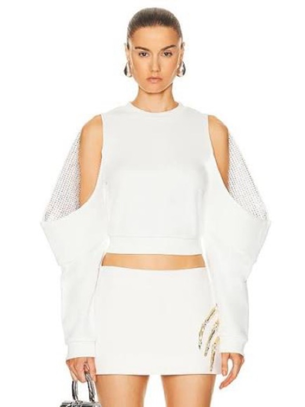 NWT Area nyc crystal cold shoulder sweatshirt medium